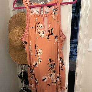 Torrid Peach Floral Tank Top